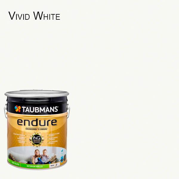 Taubmans Endure Semi Gloss White - 10L - Interior Wall Paint - 124400/10L