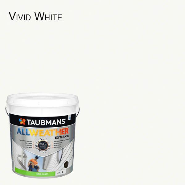 Taubmans All Weather Semi Gloss - 10L - White Exterior Paint - 187400/10L