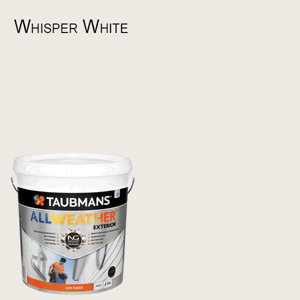 Taubmans All Weather Low Sheen - 10L - White Exterior Paint Self Priming  187200/10L