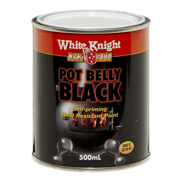 WHITE KNIGHT® High Temp Pot Belly Black Heat Resistant Paint