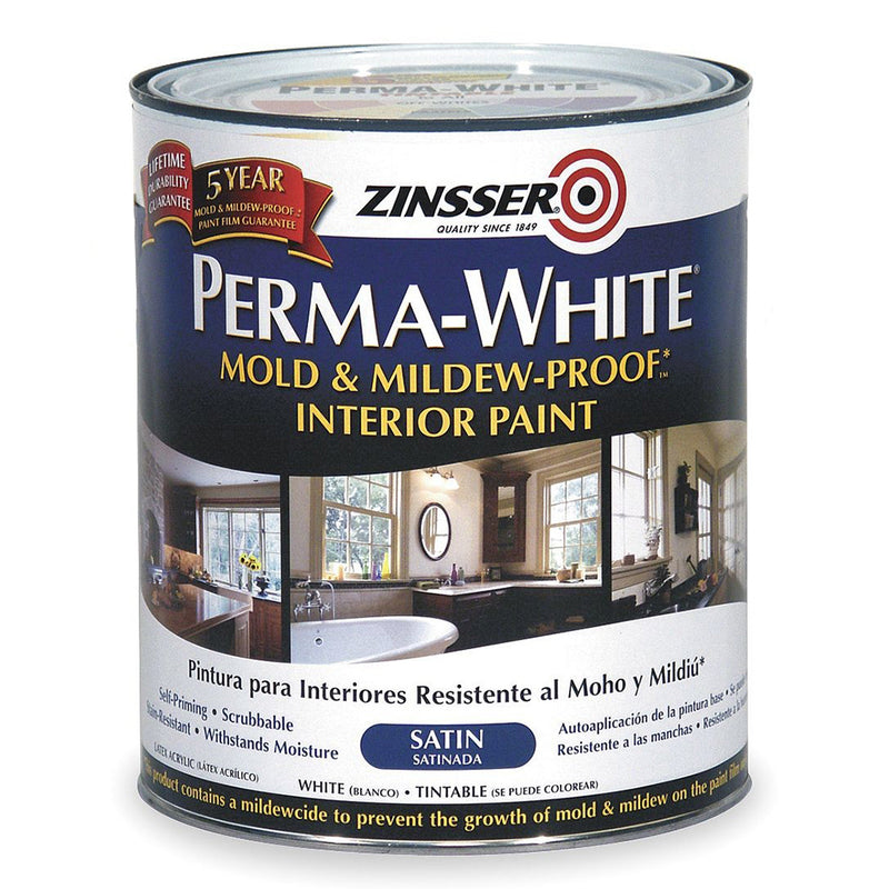 Zinsser Perma-White Satin 1L - Mould & Mildew Proof Interior Finish Paint
