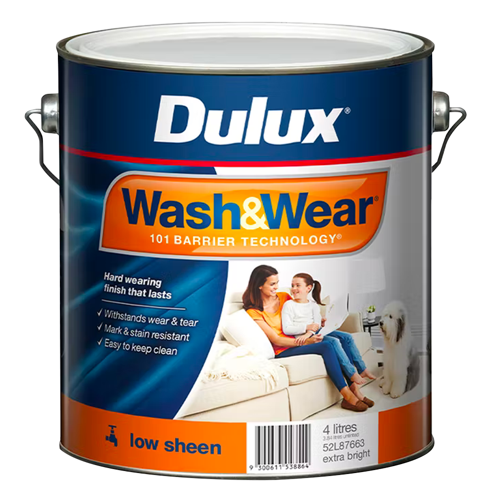 DULUX Wash&Wear Low Sheen Extra Bright 4L