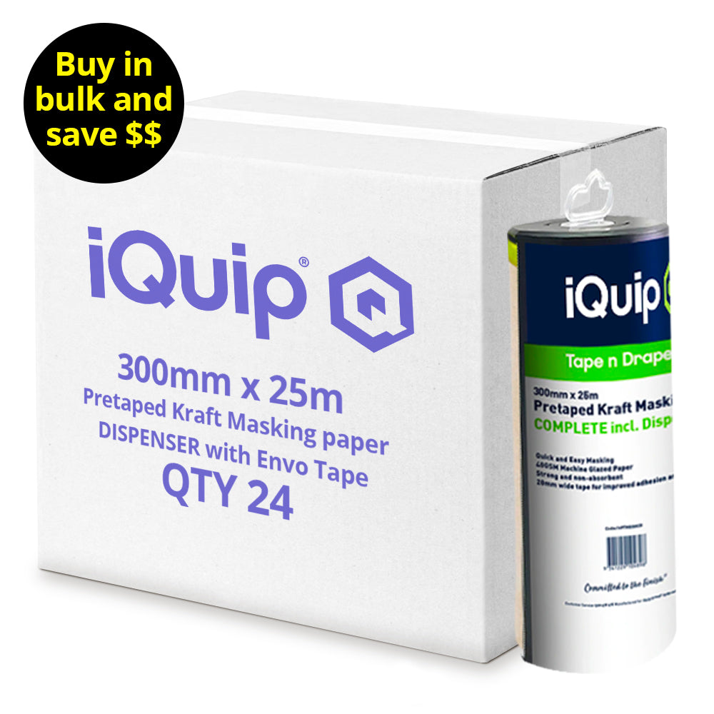 iQuip Pretaped Kraft Masking Paper Dispenser with Envo Tape Range