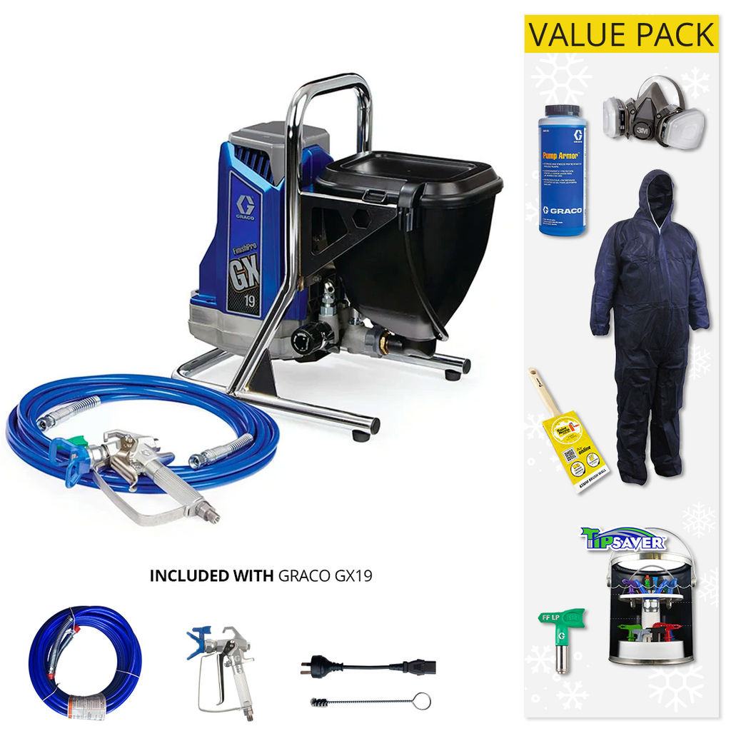 Graco Airless Paint Sprayer FinishPro FFGX 19 (17H223) with Value Pack