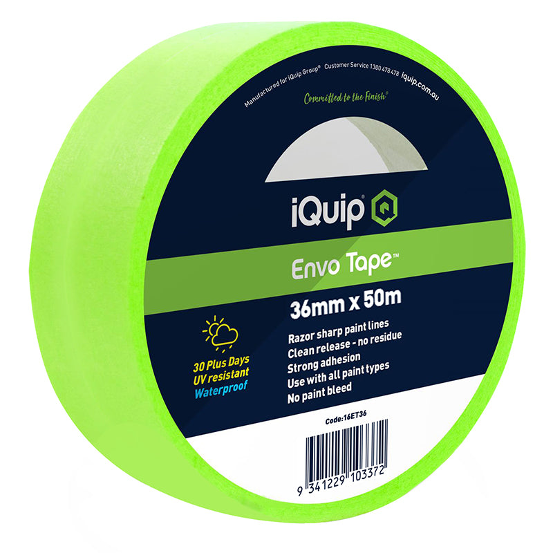 iQuip 30-Day Envo Masking Tape 36mm x 50m (16ET36) (10 Boxes x 240 Rolls)