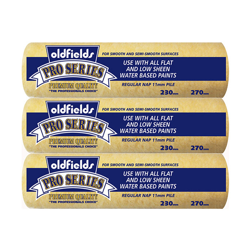 Oldfields Pro Series 270mm Roller Covers - Premium Quality - 36 Packs of 3 (108 Roller Covers) - Bulk Deal