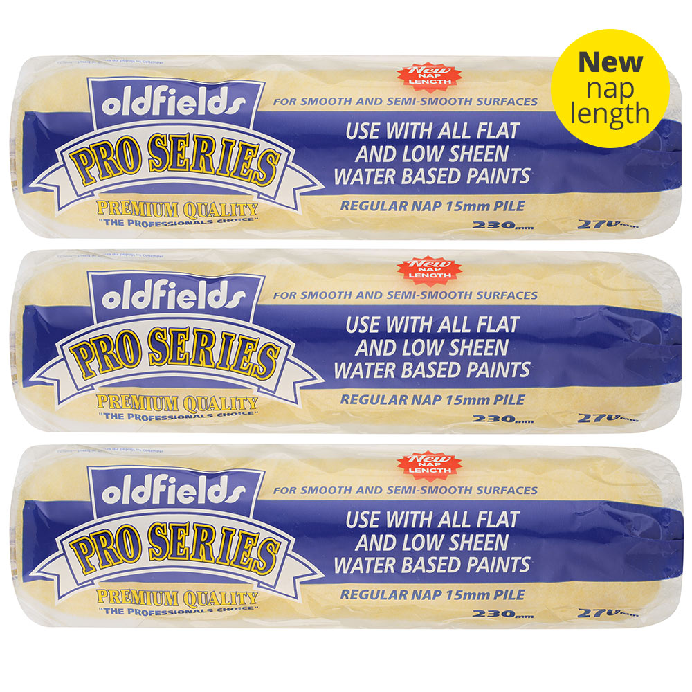 Oldfields Pro Series 270mm Roller Covers - Premium Quality - 36 Packs of 3 (108 Roller Covers) - Bulk Deal