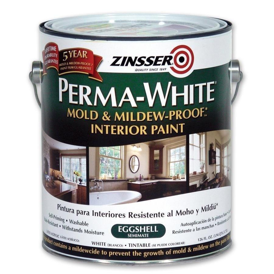 Zinsser Perma-White Eggshell 3.7L - Mould & Mildew Proof Interior Finish Paint