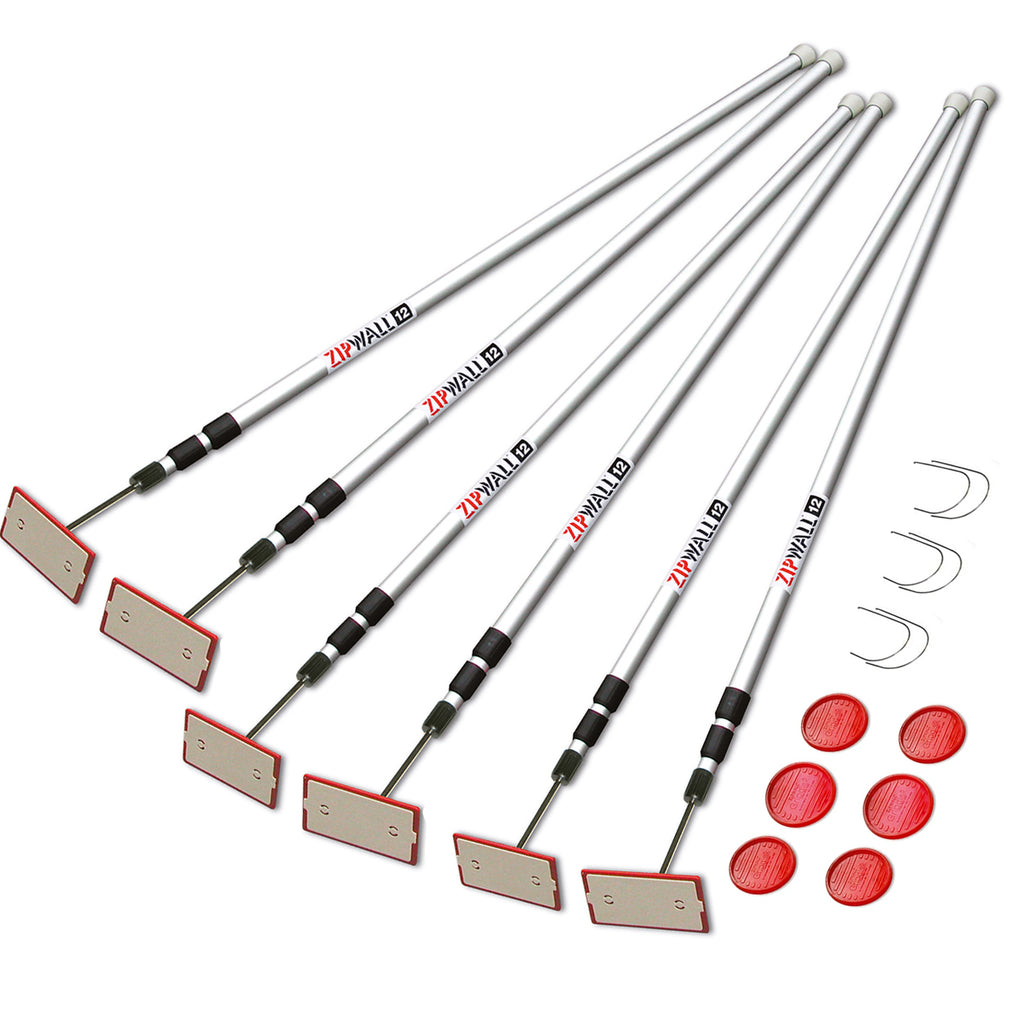 ZipWall 6 x Spring Loaded Poles (1.4m - 3.8m) SLP6-Pack (ZWP6)