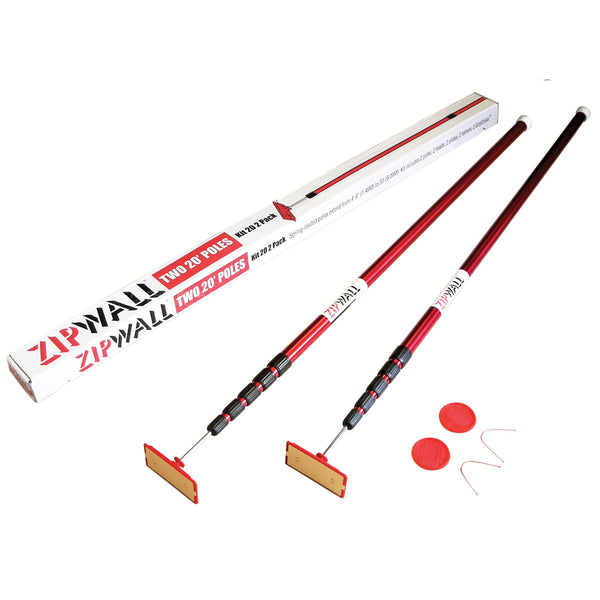 Zip Wall 2 x Super-Tall Spring Loaded Poles With Jacks (1.6m-6.1m) for extra tall ceilings (ZST2)